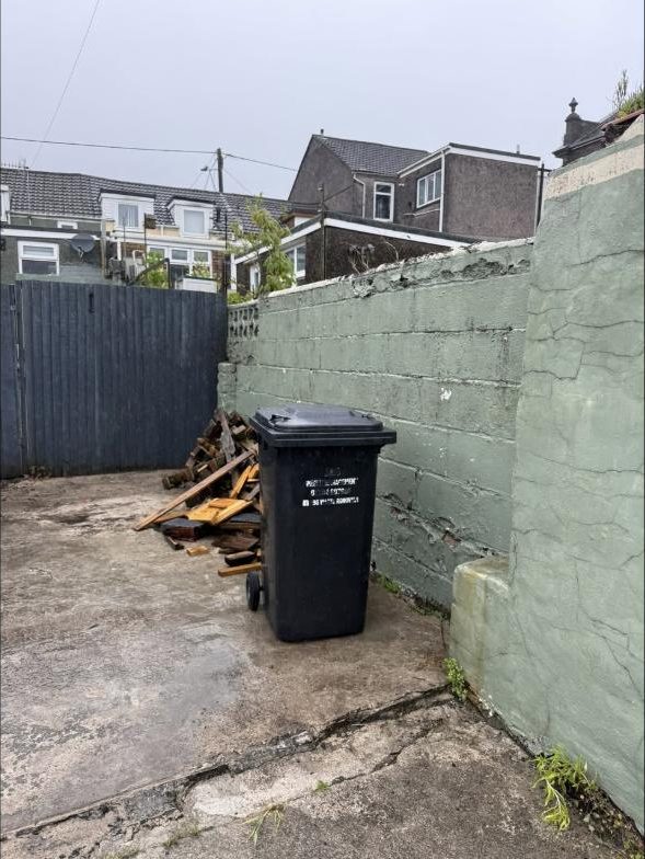 A cleared back yard on an LBG job in Maesteg