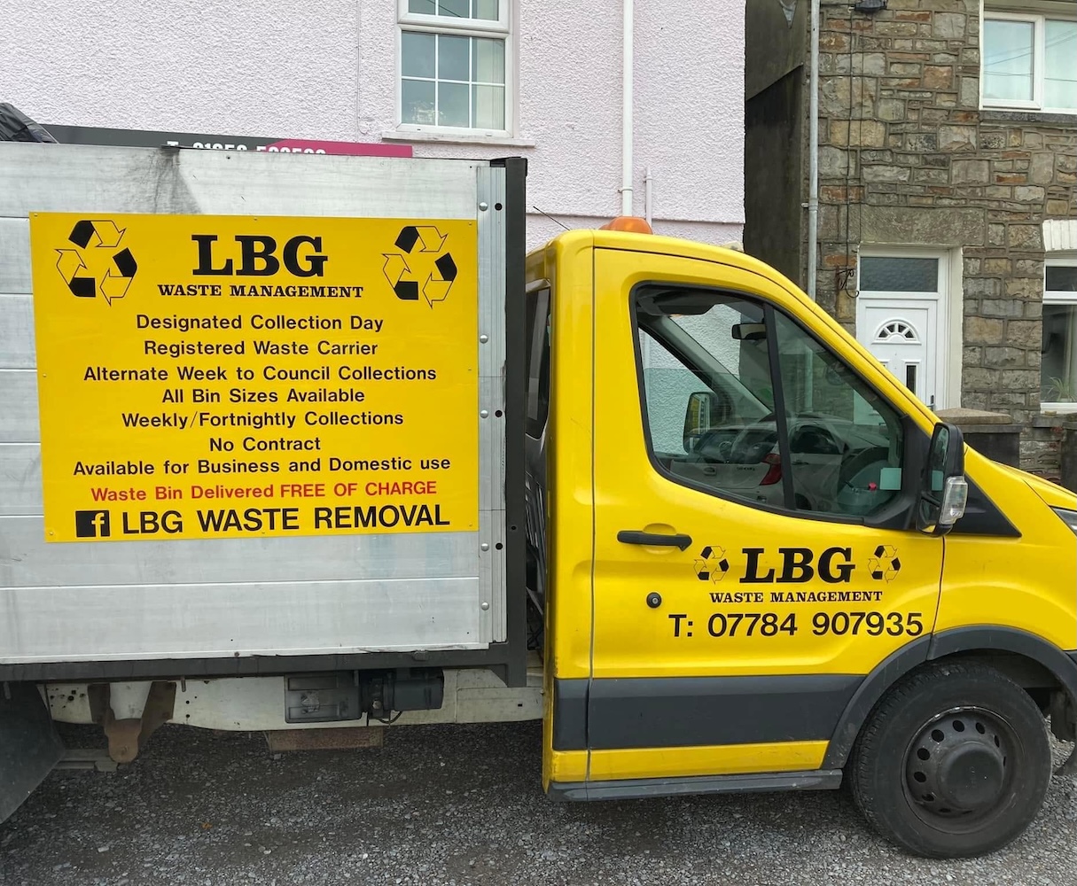 The LBG tipper LBG yellow tipper truck — waste collection across Bridgend county